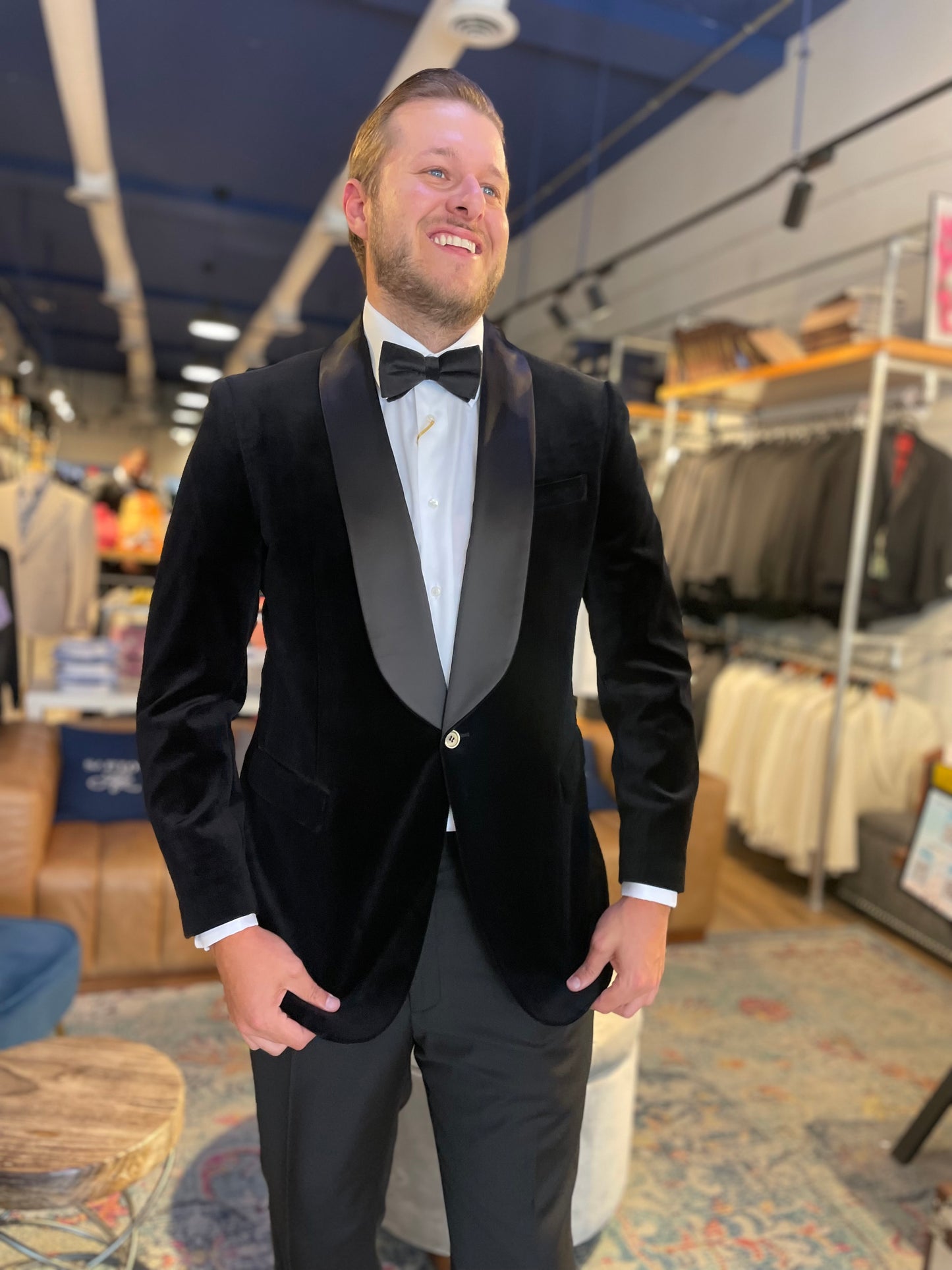 BLACK VELVET SHAWL TUXEDO JACKET
