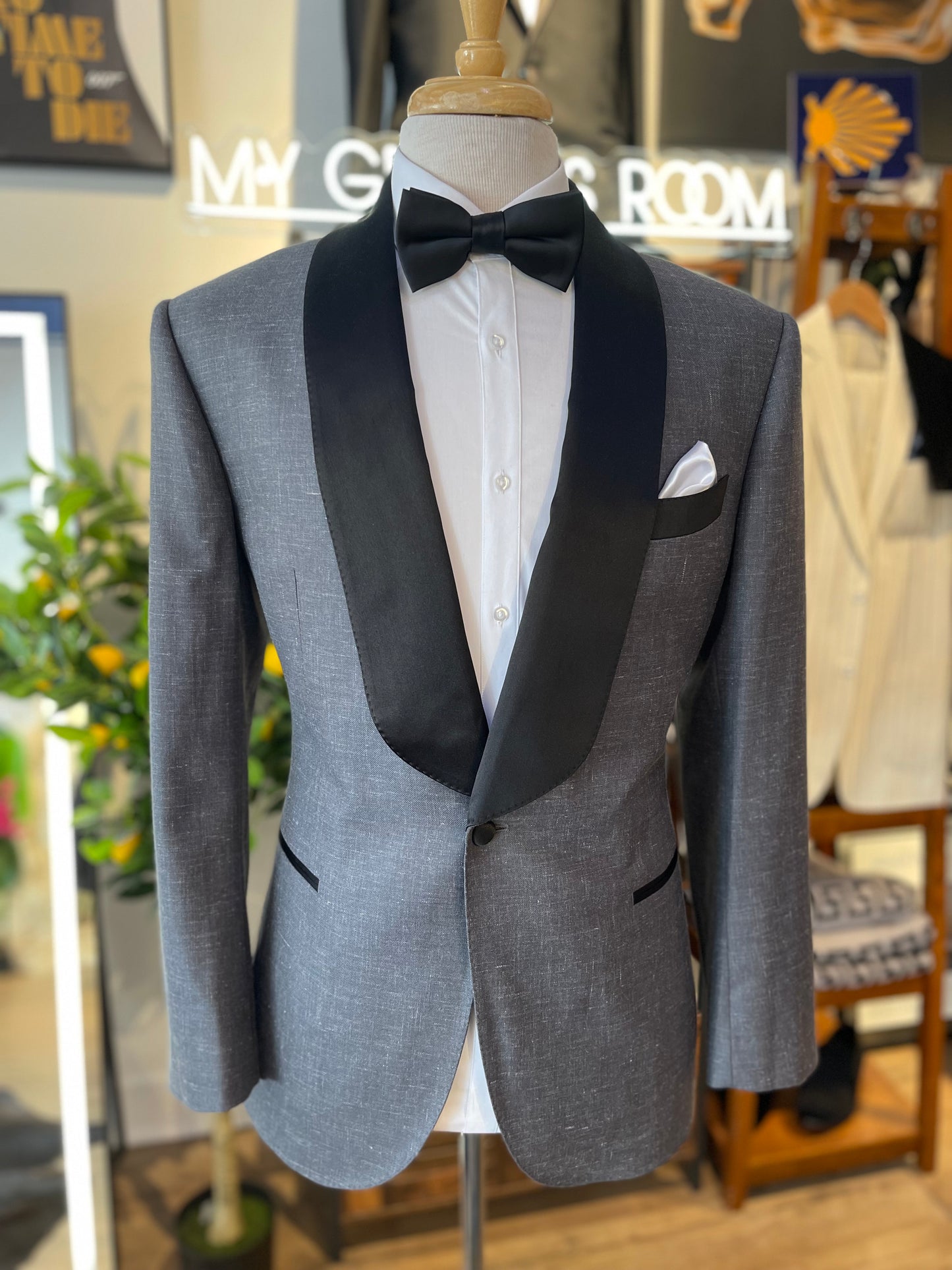 Charcoal Gray Tuxedo Jacket