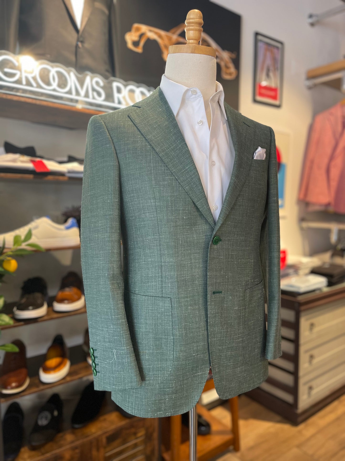 Green Tropical Wool Jacket
