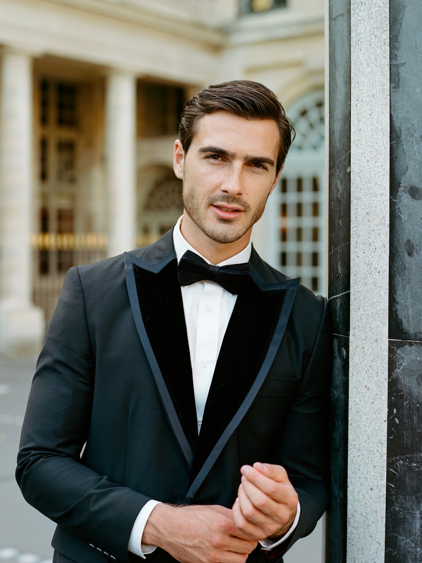 Black Satin Bow Tie