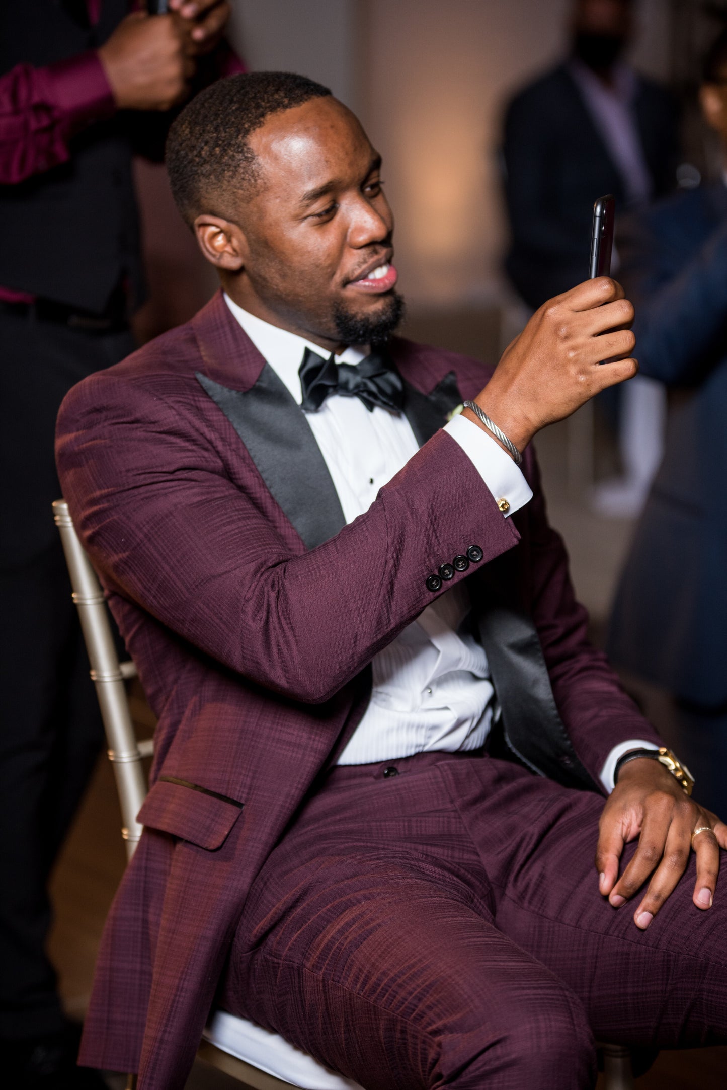 Burgundy Plaid Tuxedo