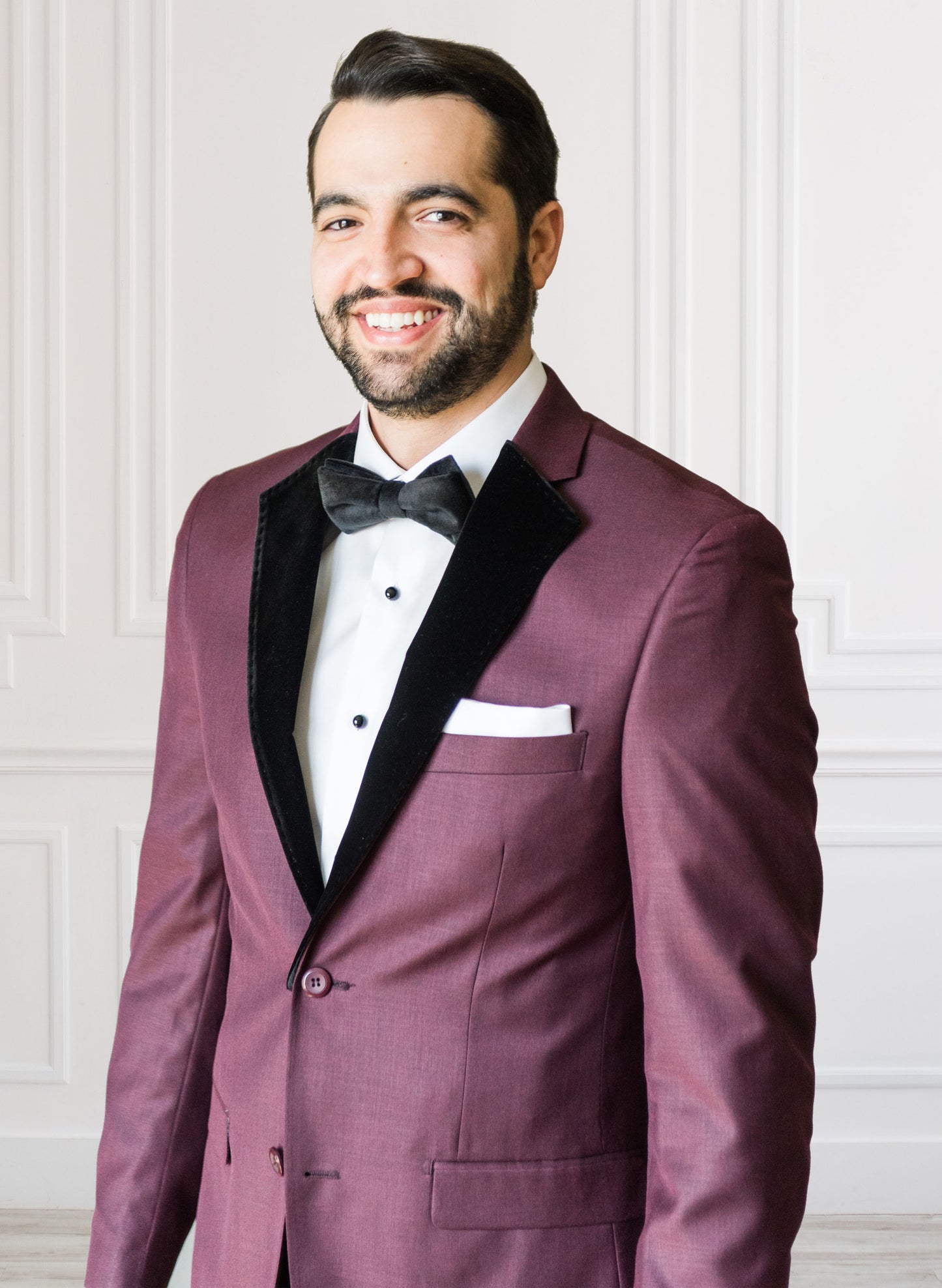 Burgundy Notch Lapel Suit