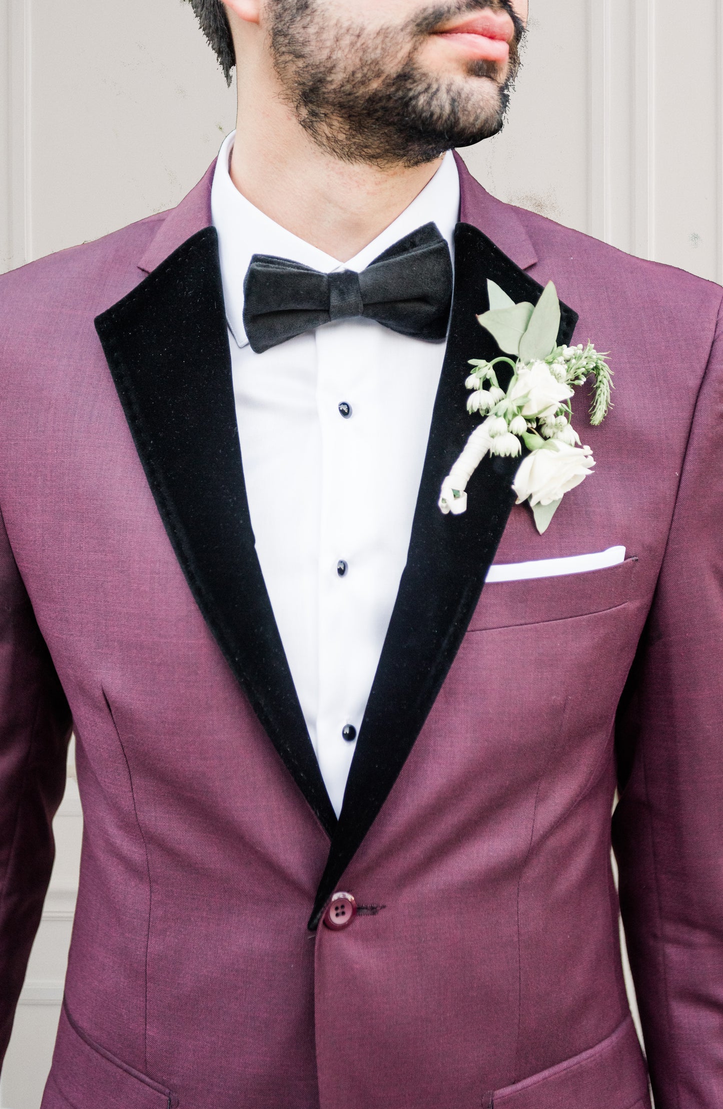 Burgundy Notch Lapel Suit