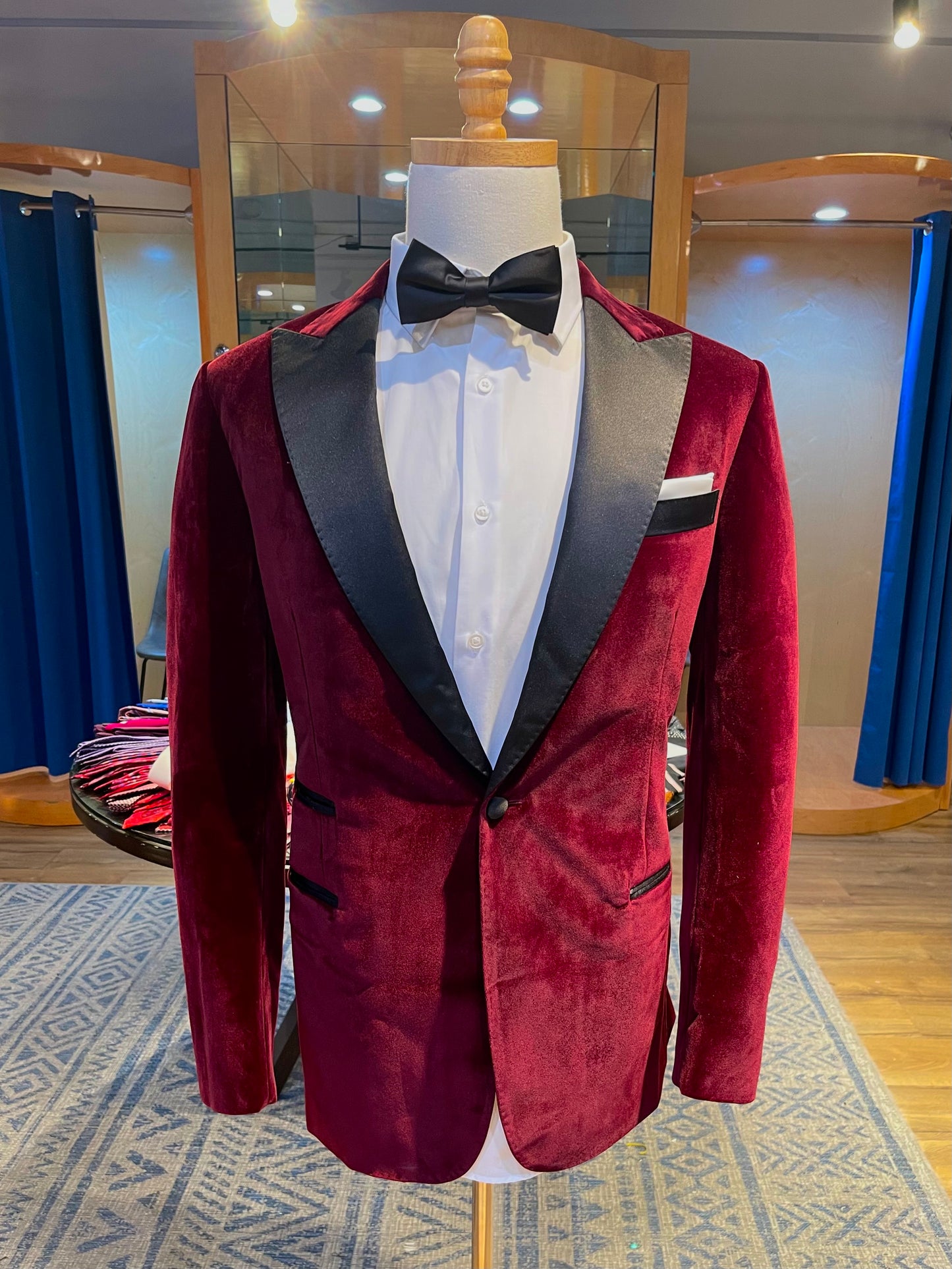 Custom Velvet Burgundy Jacket
