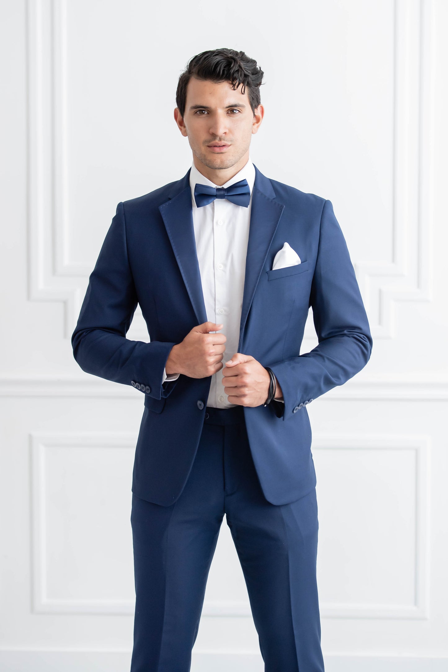 Blue Suit +  Removable Blue Satin Tuxedo Lapel