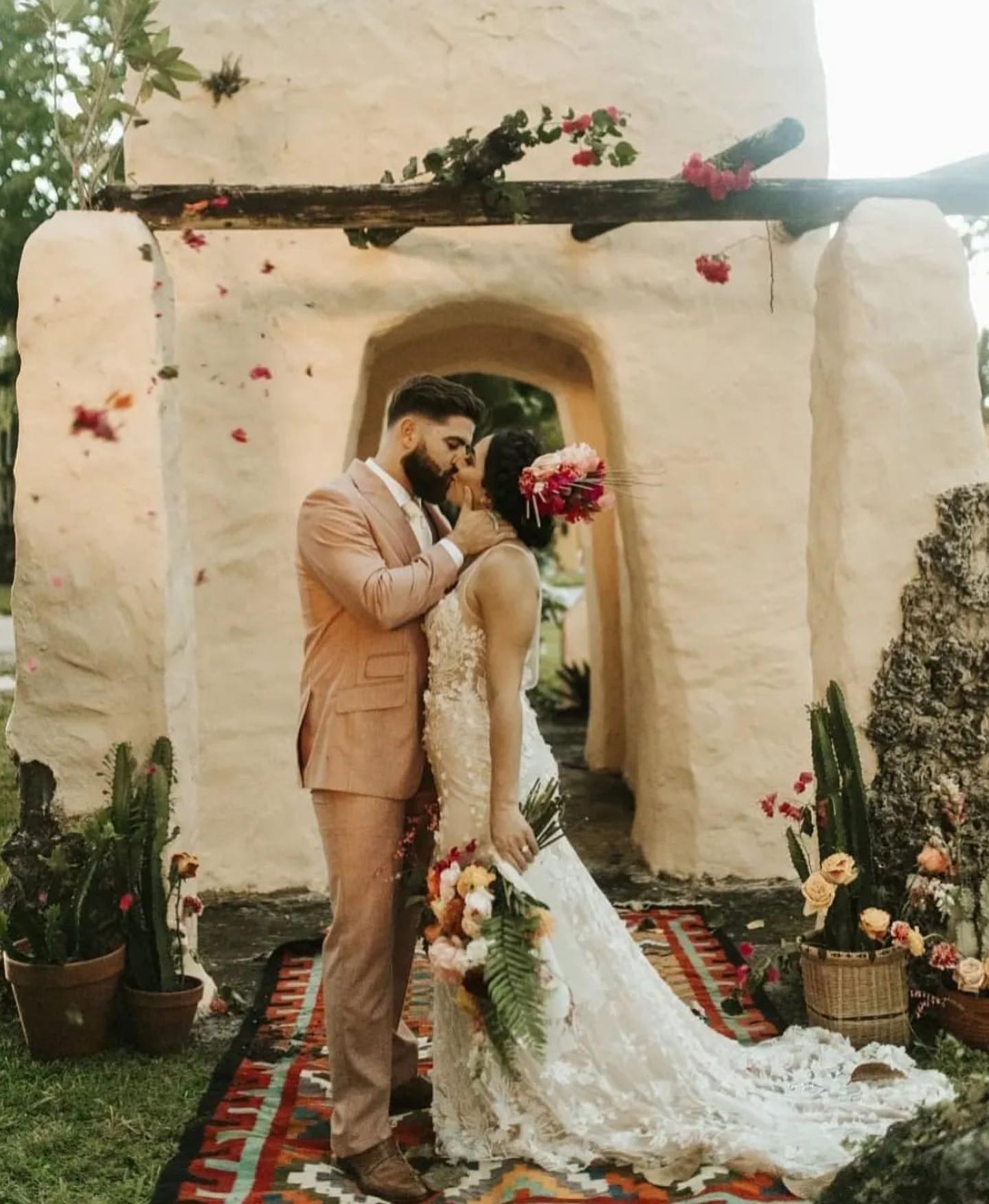 Custom Salmon Suit with Low-cut Vest