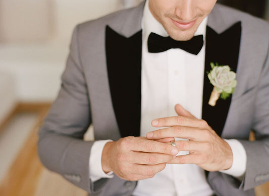 Light Gray Suit with Black Lapels