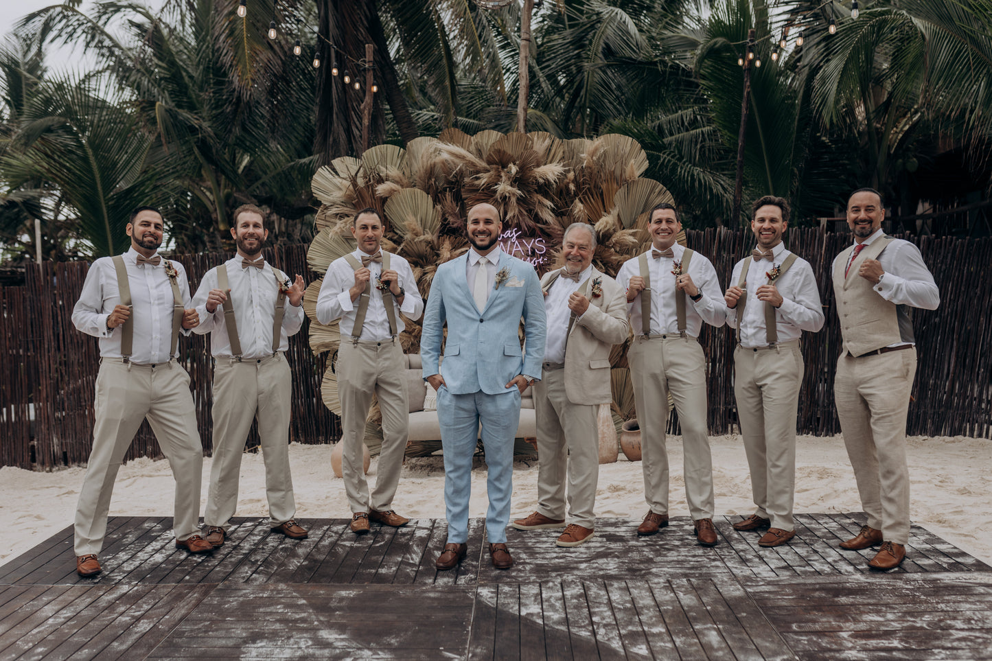 Sky Blue Linen Suit