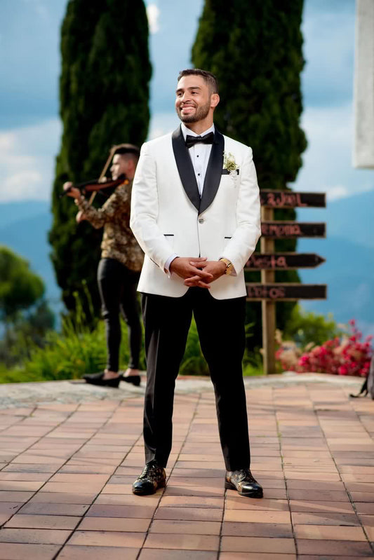 Custom Ivory Shawl Dinner Jacket