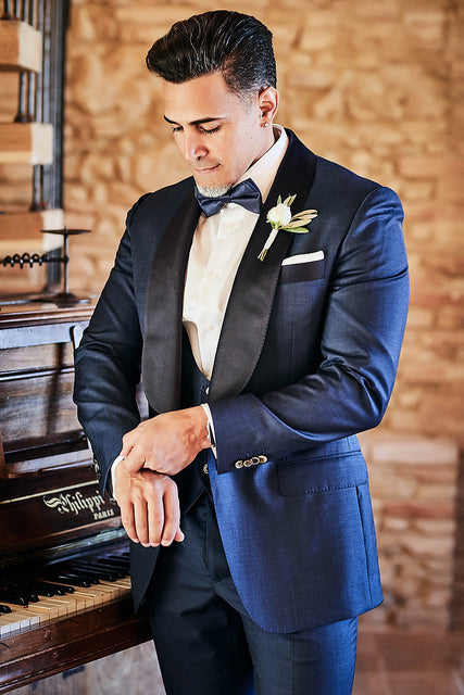 Custom Navy Shawl Tuxedo Jacket