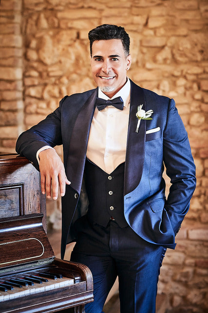 Custom Navy Shawl Tuxedo Jacket